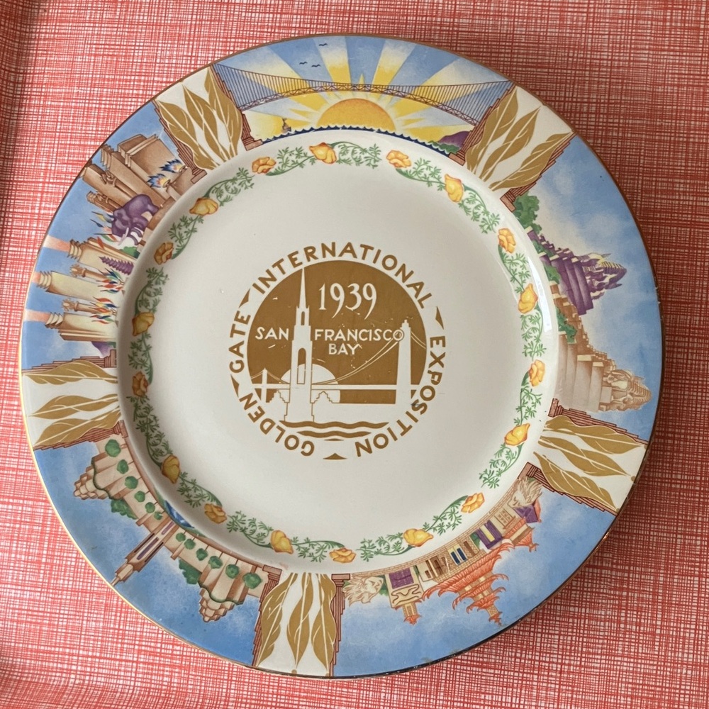 1939 World’s Fair Golden Gate Int’l Exposition Plate Homer Laughlin Art Deco